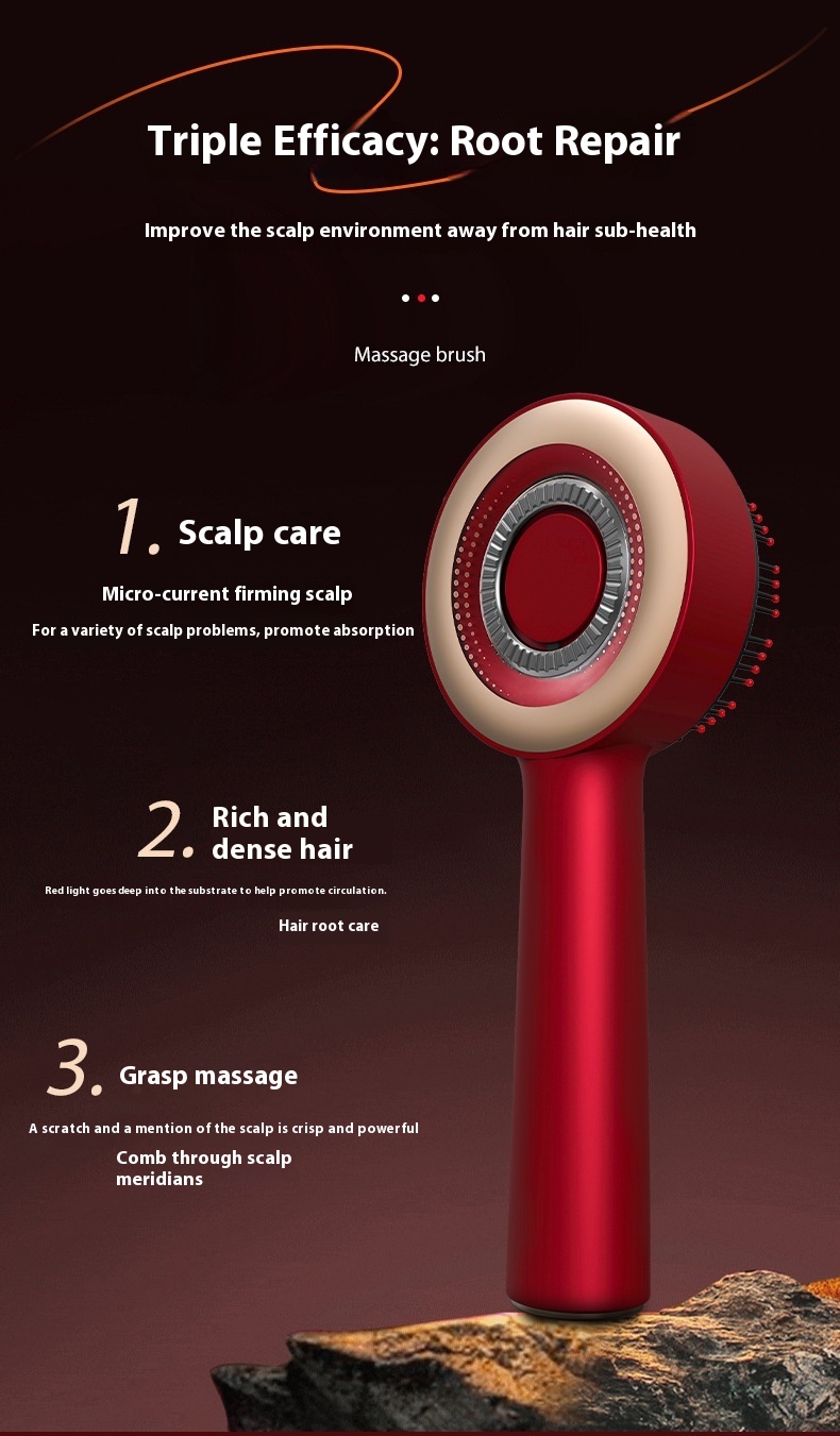 Electric Massage Comb Home Scalp Drain Comb Red Light Anti-slip Hair Care Multi-functional Massage Comb - Image 19