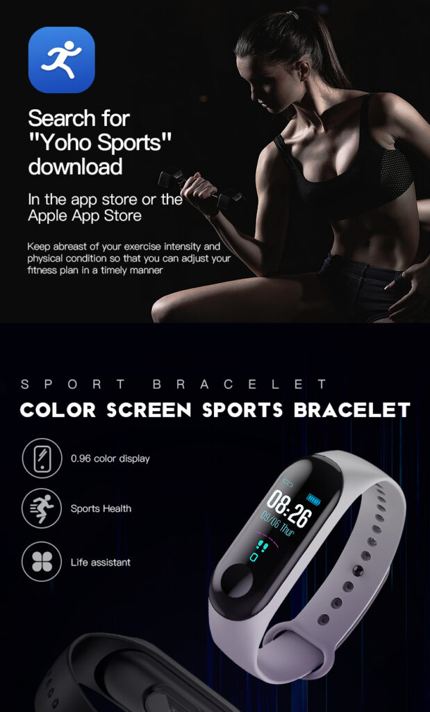 Compatible With , Smart Bracelet Heart Rate And Blood Pressure Exercise Meter Step Information Push Smart Reminder Color Bracelet