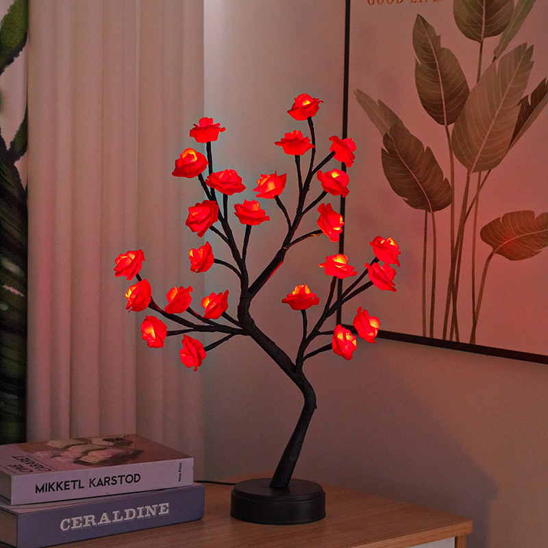 Table Lamp Flower Tree Rose Lamps Fairy Desk Night Lights USB Operated Gifts For Wedding Valentine Christmas Decoration - Image 13