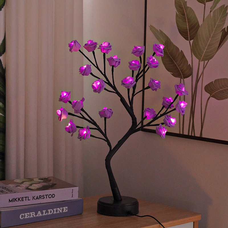 Table Lamp Flower Tree Rose Lamps Fairy Desk Night Lights USB Operated Gifts For Wedding Valentine Christmas Decoration - Image 14