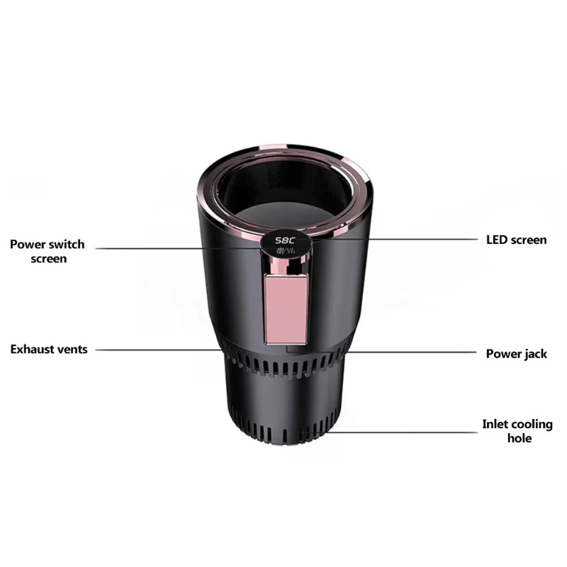 2 In1 Car Heating Cooling Cup 12V Smart Car Cup Holder Digital Temperature Display Drink Cup Warmer Cooler Mini Car Refrigerator - Image 18