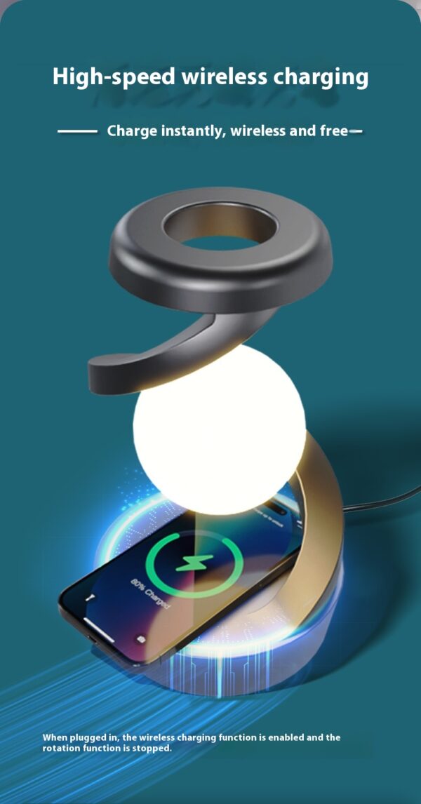 Rotating Moon Desk Lamp With Phone Wireless Charging Sensor Control Table Lamps Decorative Desktop Lamp Small Night Lamp Home Decor - Image 16