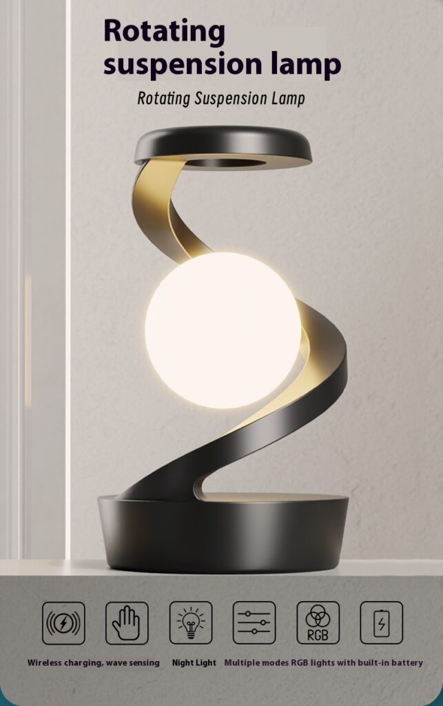 Rotating Moon Desk Lamp With Phone Wireless Charging Sensor Control Table Lamps Decorative Desktop Lamp Small Night Lamp Home Decor
