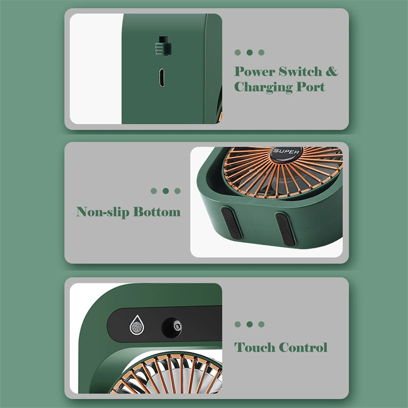 Air Conditioning Fan Desk Misting Fan Air Cooler Cooling USB Rechargeable Humidifier Portable Spray Fan With 3 Wind Speeds Mist Fan For Home - Image 18