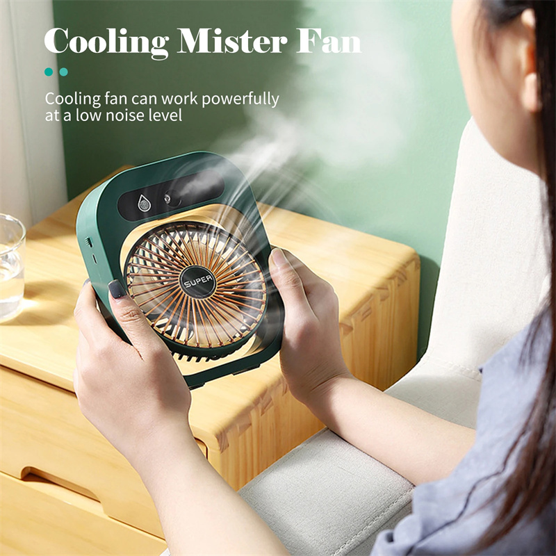 Air Conditioning Fan Desk Misting Fan Air Cooler Cooling USB Rechargeable Humidifier Portable Spray Fan With 3 Wind Speeds Mist Fan For Home - Image 19