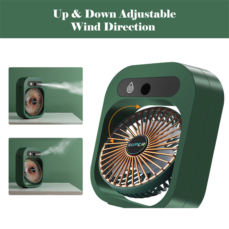 Air Conditioning Fan Desk Misting Fan Air Cooler Cooling USB Rechargeable Humidifier Portable Spray Fan With 3 Wind Speeds Mist Fan For Home - Image 12