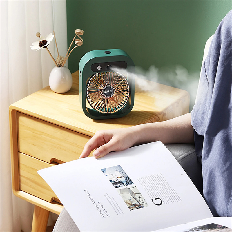 Air Conditioning Fan Desk Misting Fan Air Cooler Cooling USB Rechargeable Humidifier Portable Spray Fan With 3 Wind Speeds Mist Fan For Home - Image 14
