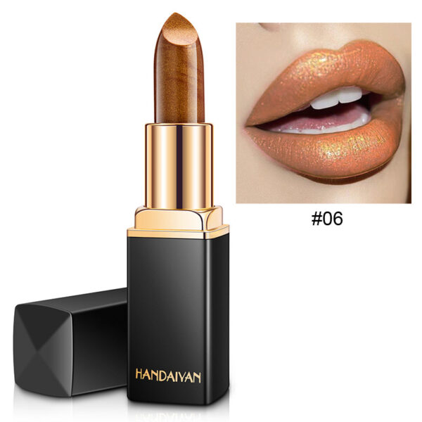 Shiny Metallic Lipstick Pearlescent Color Temperature Change Lipstick Gilt Lipstick - Image 9