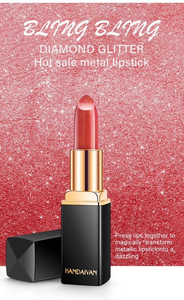 Shiny Metallic Lipstick Pearlescent Color Temperature Change Lipstick Gilt Lipstick - Image 7