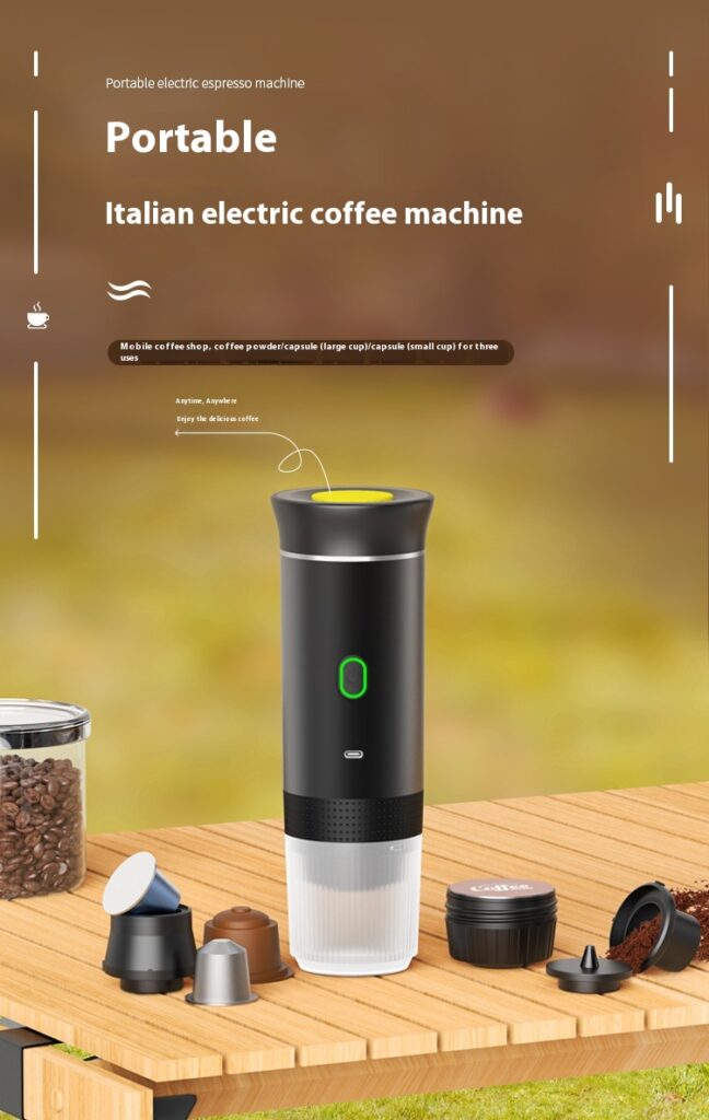 Electric Grinder Coffee Travel Handy 3 In1 Espresso Portable Coffee Espresso Maker Machine Cafe Portable Capsule Coffee Machine Kitchen Gadgets