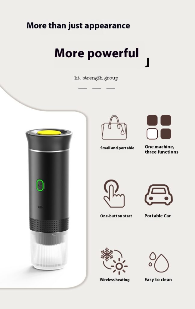 Electric Grinder Coffee Travel Handy 3 In1 Espresso Portable Coffee Espresso Maker Machine Cafe Portable Capsule Coffee Machine Kitchen Gadgets