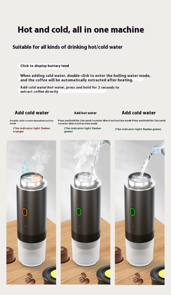 Electric Grinder Coffee Travel Handy 3 In1 Espresso Portable Coffee Espresso Maker Machine Cafe Portable Capsule Coffee Machine Kitchen Gadgets
