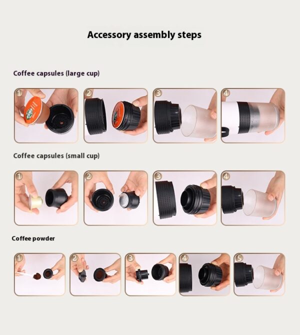 Electric Grinder Coffee Travel Handy 3 In1 Espresso Portable Coffee Espresso Maker Machine Cafe Portable Capsule Coffee Machine Kitchen Gadgets - Image 13