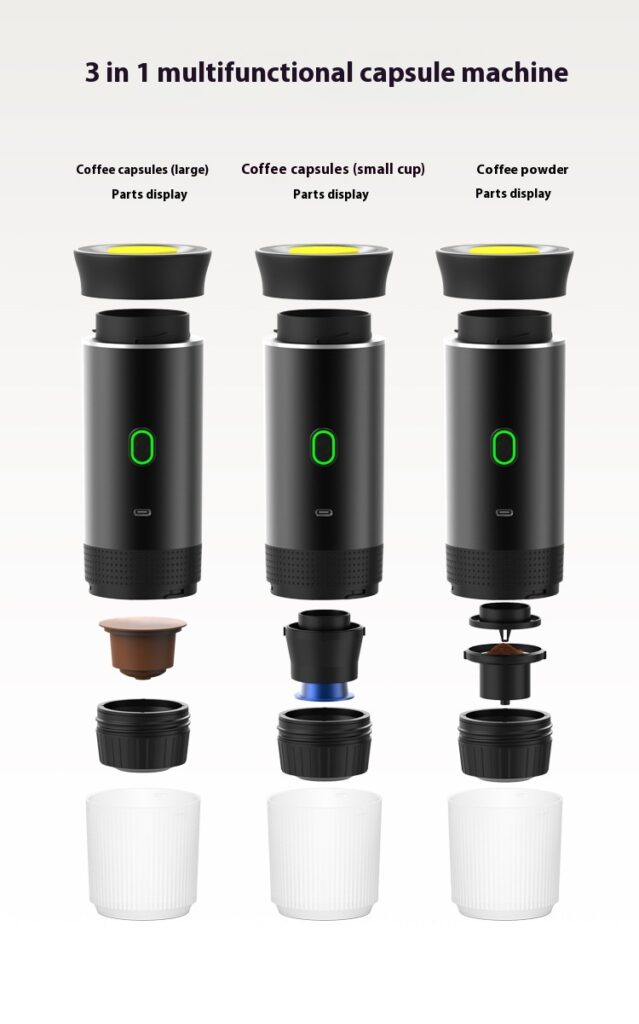 Electric Grinder Coffee Travel Handy 3 In1 Espresso Portable Coffee Espresso Maker Machine Cafe Portable Capsule Coffee Machine Kitchen Gadgets