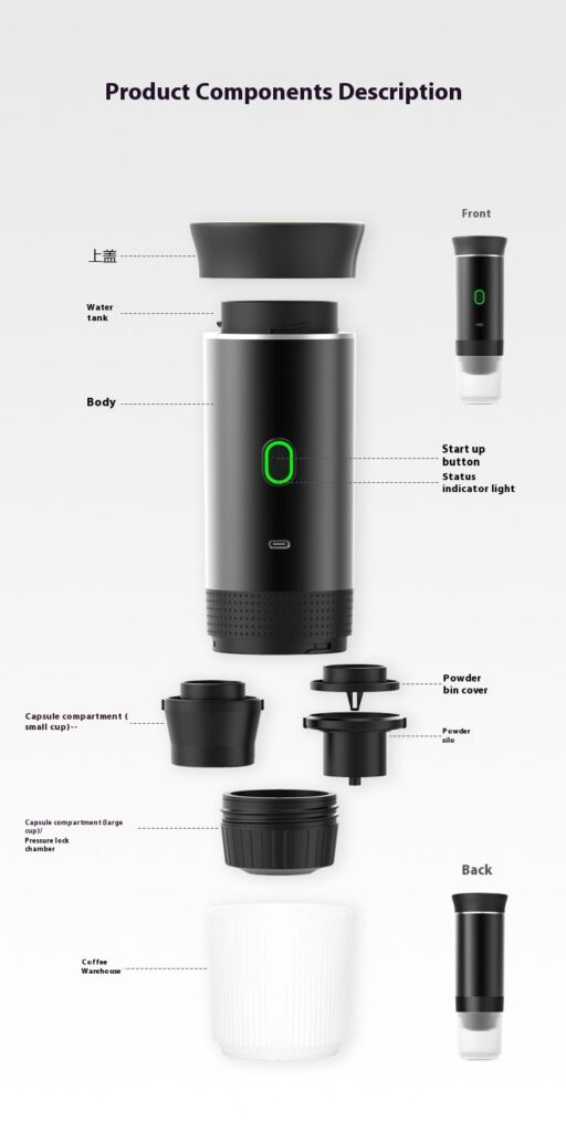 Electric Grinder Coffee Travel Handy 3 In1 Espresso Portable Coffee Espresso Maker Machine Cafe Portable Capsule Coffee Machine Kitchen Gadgets