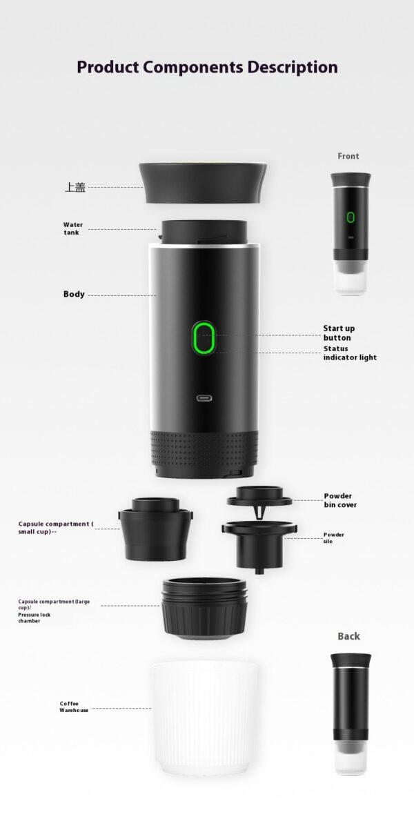 Electric Grinder Coffee Travel Handy 3 In1 Espresso Portable Coffee Espresso Maker Machine Cafe Portable Capsule Coffee Machine Kitchen Gadgets - Image 11
