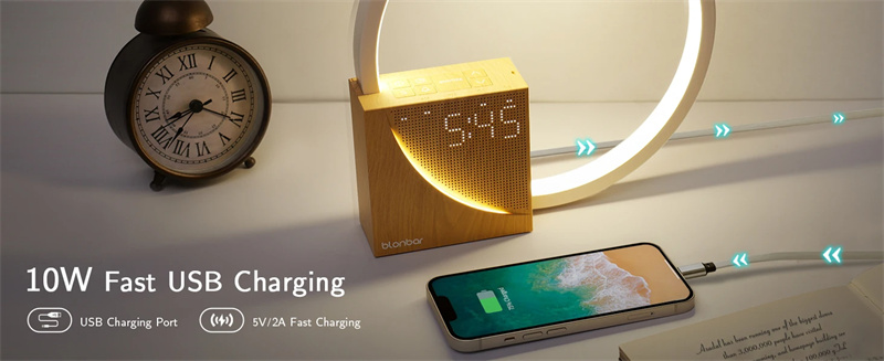 Bedside Lamp Touch Table Lamp With Natural Sounds, Desk Lamp With Alarm Clock, Touch Control 3 Levels Brightness Home Decor - Image 9