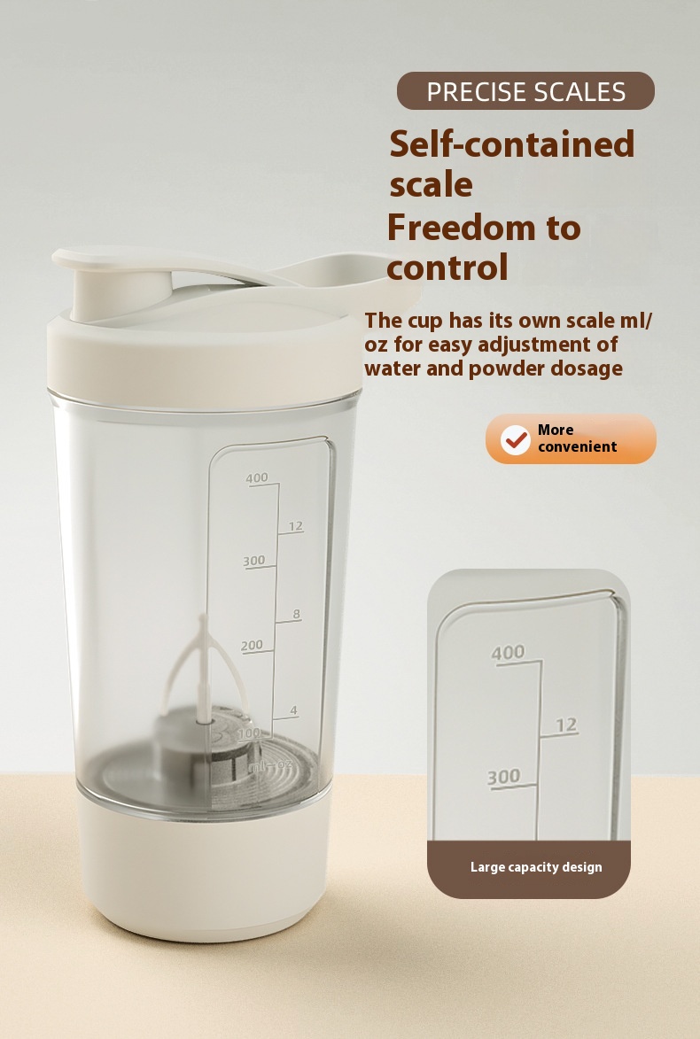 400ML 14oz Electric Protein Powder Mixing Cup Automatic Shaker Mixer Shake Bottle Milk Coffee Blender Kettle Fro Gym 1200mAh - Image 15