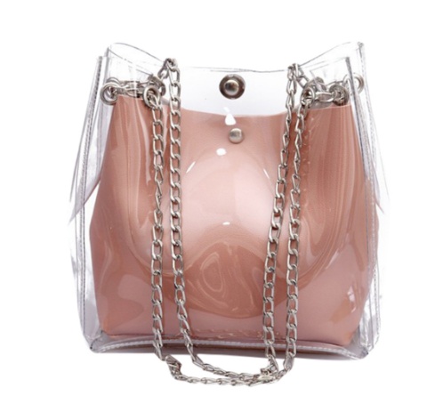 Fashionable transparent bag chain bucket bag female summer new style Korean edition fashionable child mother one shoulder cross body bag - Image 10