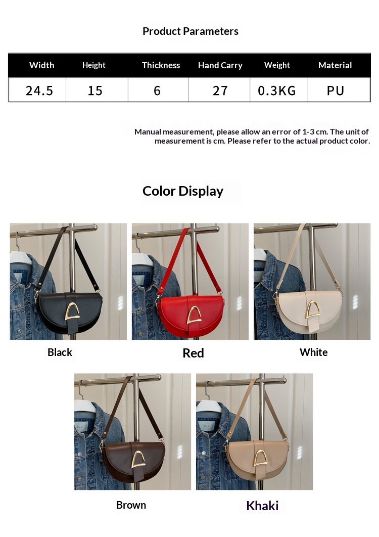 High-end, Fashionable Single-shoulder Bag Niche Saddle Bag - Image 21