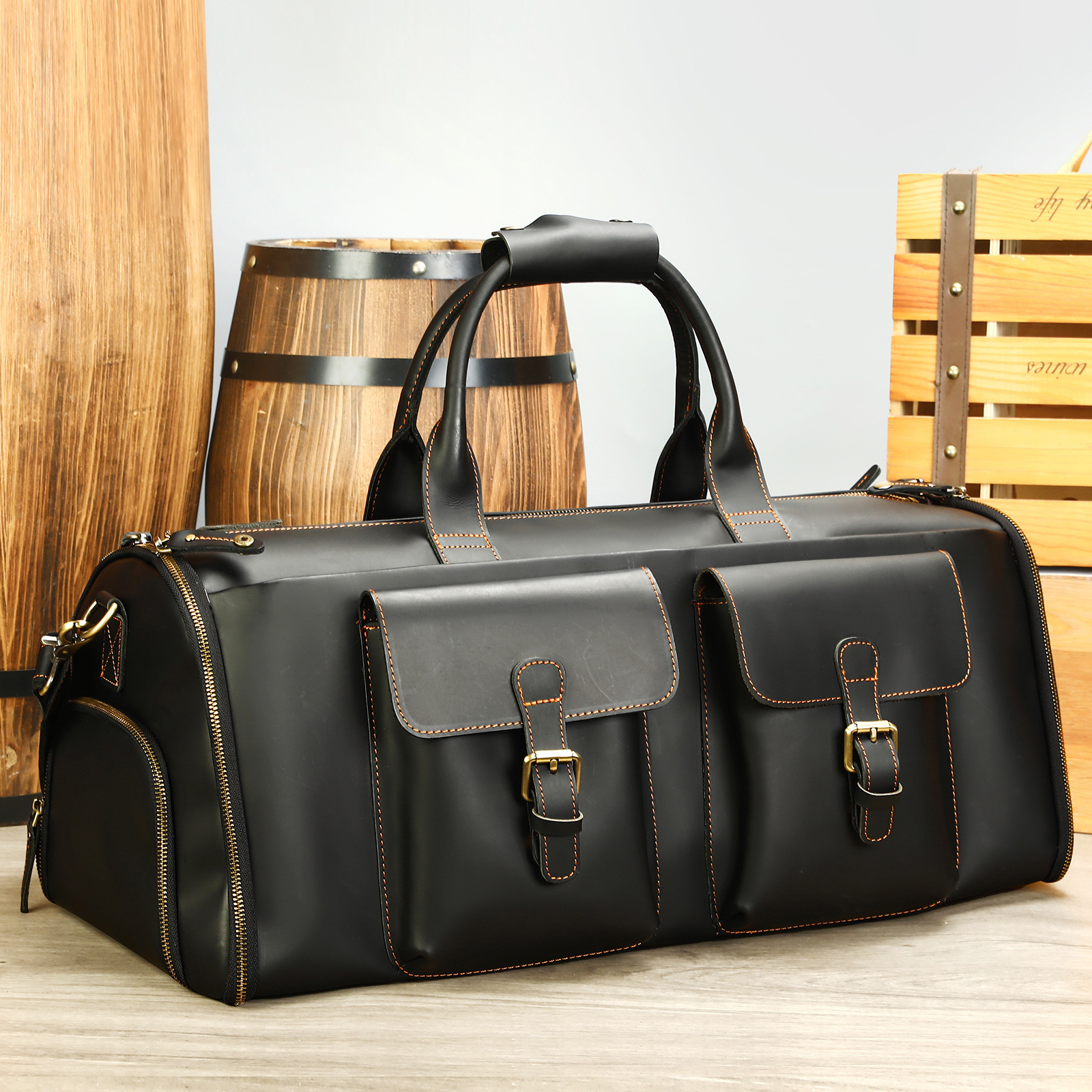 Leather Handheld Portable Travel Bag - Image 6