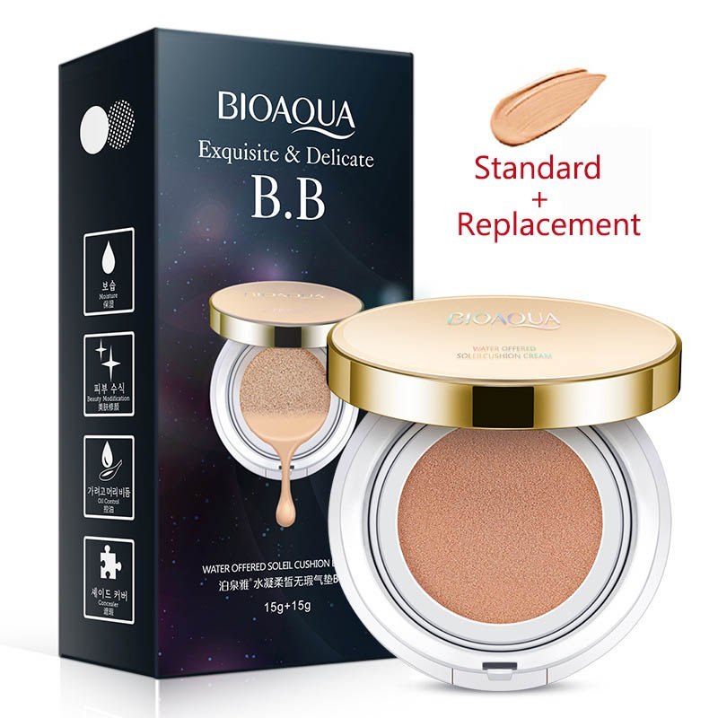 Bioaqua Air Cushion BB Cream 3 Color Concealer Moisturizing Foundation Whitening Flawless Makeup Bare For Face Beauty Makeup - Image 7