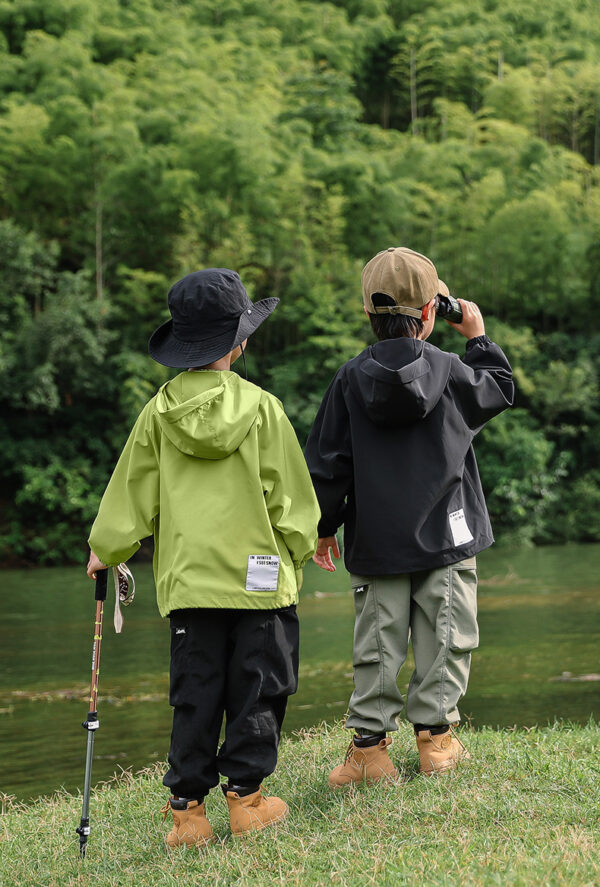 Hooded Windproof Outdoor Jacket For Older Children - Image 10