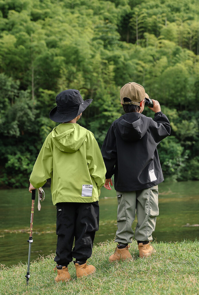 Hooded Windproof Outdoor Jacket For Older Children
