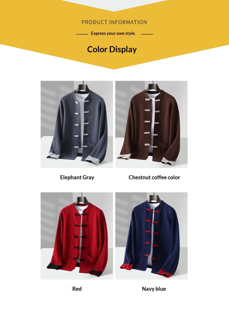 Chinese-style Tang Suit Mens Retro Casual Long-sleeve Jacket
