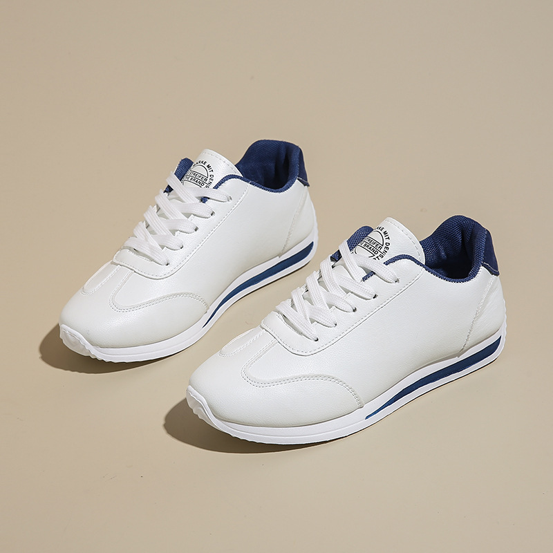 Plus-size Women's Leather Lace-up Casual Sneakers