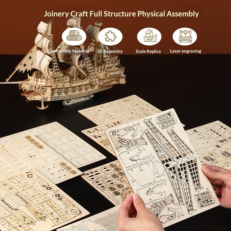 Wooden 3D Puzzle Model Of The Ship Holland In Wood - Image 8