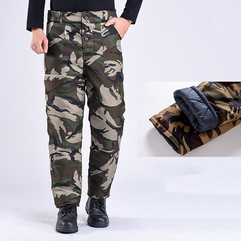 Winter Thickened Fleece Lined Camouflage Cotton Padded Jacket For Men - Image 64