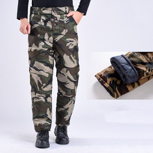 Winter Thickened Fleece Lined Camouflage Cotton Padded Jacket For Men - Image 70