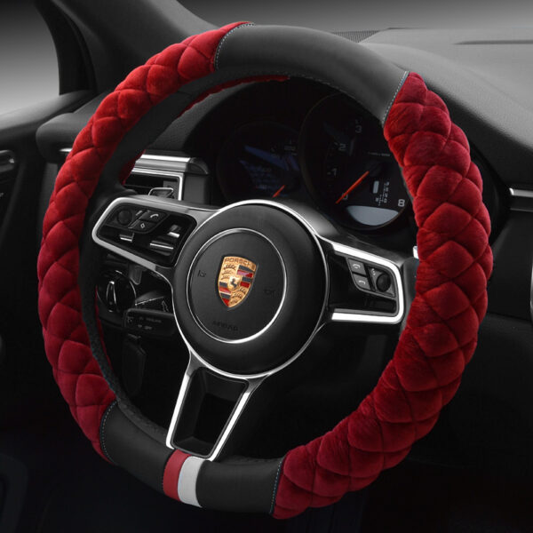 Universal Car Steering Wheel Cover Winter Decoration Cute 38cm Plush Footprint Auto Automobile Vehicle Steering Wheel Protector - Image 17