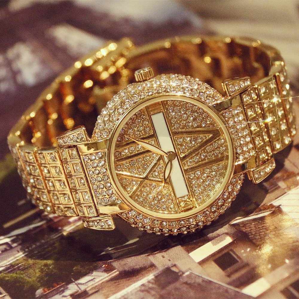 Luxury Diamond Women Watches Fashion Brand Stainless Steel Bracelet Wrist Watch Women Design Quartz Watch Clock relogio feminino - Image 1
