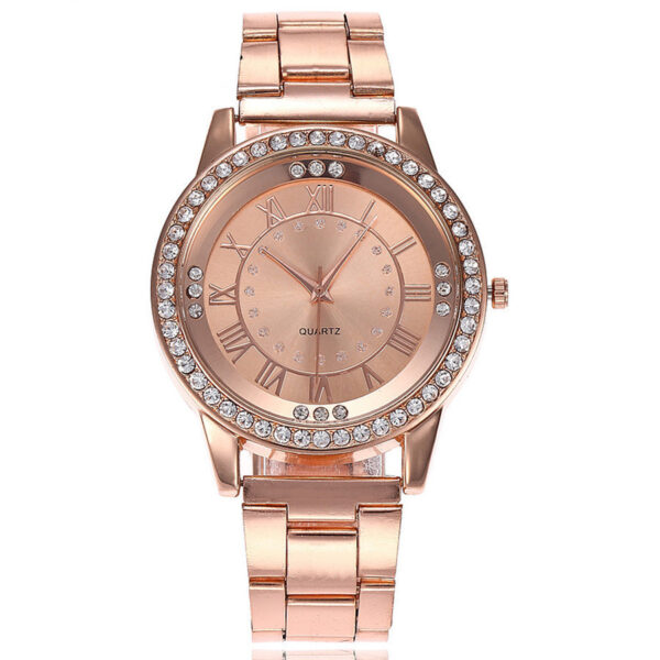 Vansvar Brand Rose Gold Watch Luxury Women Dress Rhinestone Quartz Watch Casual Women Stainless Steel Wristwatches Female Clock - Image 2