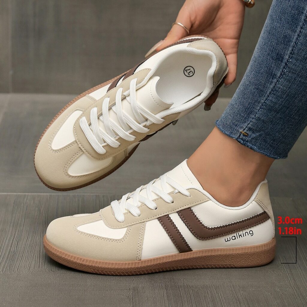 European And American-style Retro Color-Block Sneakers
