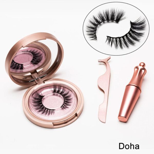 Natural Long Lasting Magnetic Liquid Eyeliner & Magnetic False Eyelashes & Tweezer Set Make up Set - Image 8
