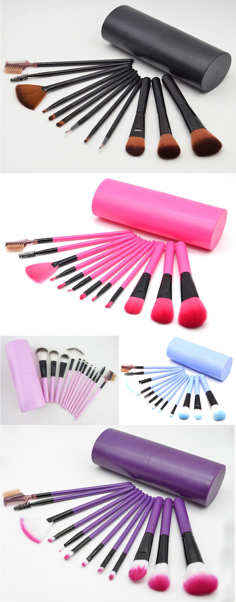 12pcs Makeup Brush Set Blush Eyeshadow Eyelash Highlighter Makeup Brush - Image 11