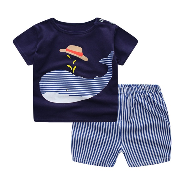 Cartoon Clothing Baby Boy Summer Clothes T-shirt Baby Girl Casual Clothing Sets - Image 44