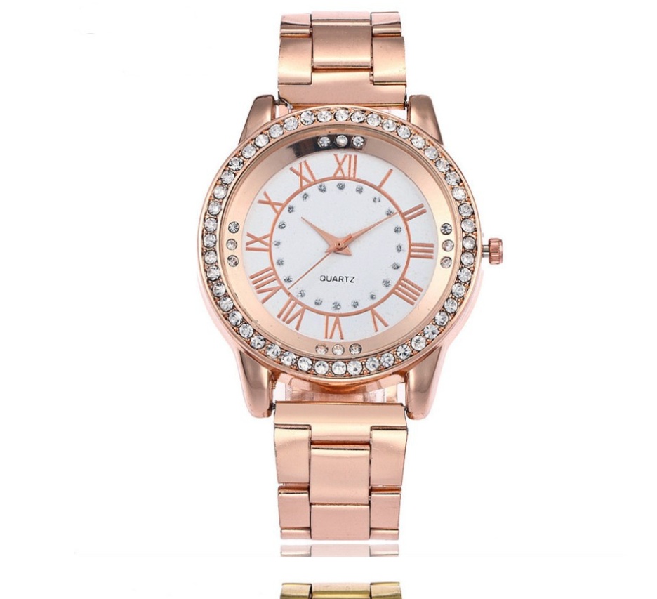 Vansvar Brand Rose Gold Watch Luxury Women Dress Rhinestone Quartz Watch Casual Women Stainless Steel Wristwatches Female Clock - Image 1
