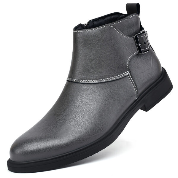 High-top British-style Leather Zip-up Ankle Boots - Image 76