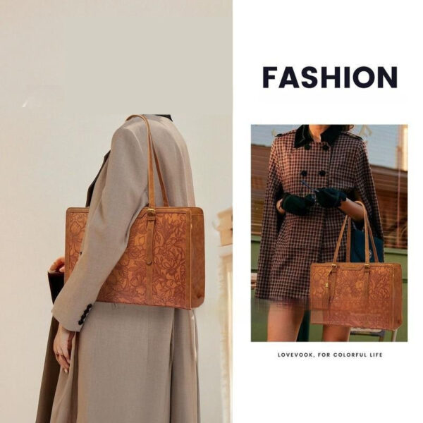Women's Laptop Bag Vintage Leather Large Capacity