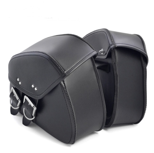 Black PU Leather Luggage Bags Motorcycle Saddlebags Saddle Bags Pouch For - Image 6