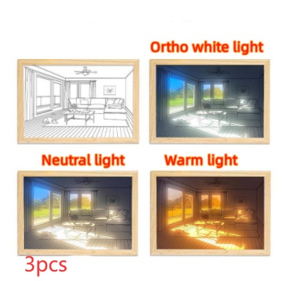 Illuminated Picture LED Decorative Light Painting Bedside Picture Style Creative Modern Simulate Sunshine Drawing Night Light Gift - Image 102