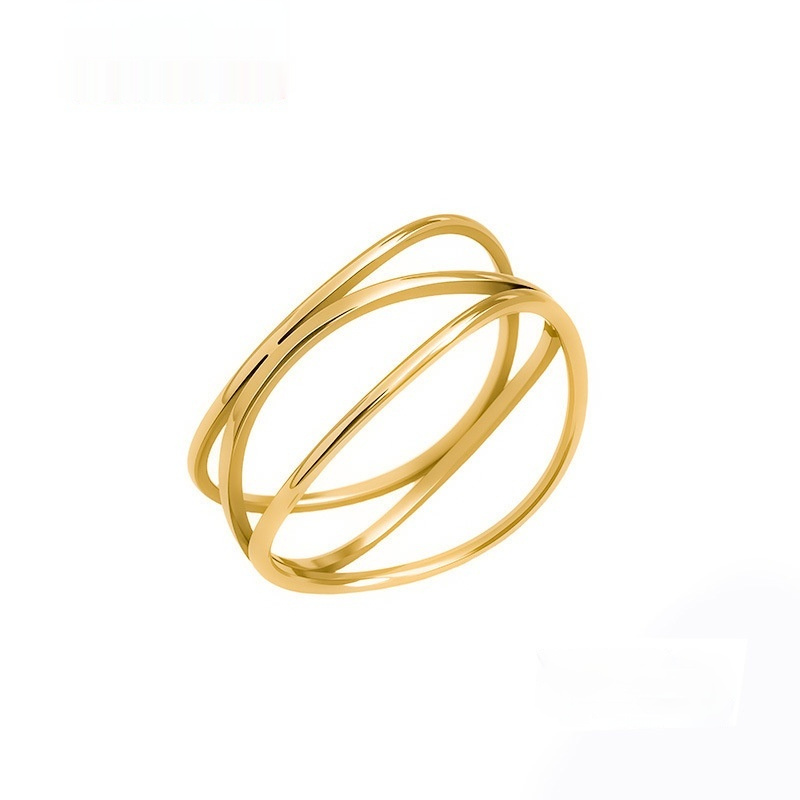 Creative Three-Row Line Titanium Steel Ring For Women - Image 7
