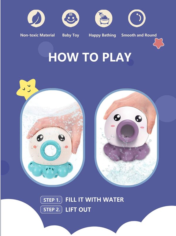 Octopus Fountain Bath Toy Water Jet Rotating Shower Bathroom Toy Summer Water Toys Sprinkler Beach Toys Kids Water Toys - Image 12