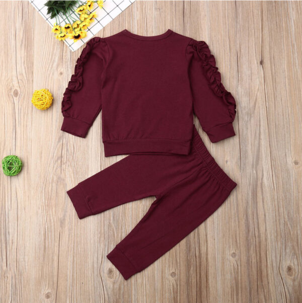 Newborn Baby Boys Girls Ruffles Jumper Solid Long Sleeve Sweatshirt Tops Pants Infant Kids 2Pcs Outfits Clothes Set Fall Clothes - Image 19