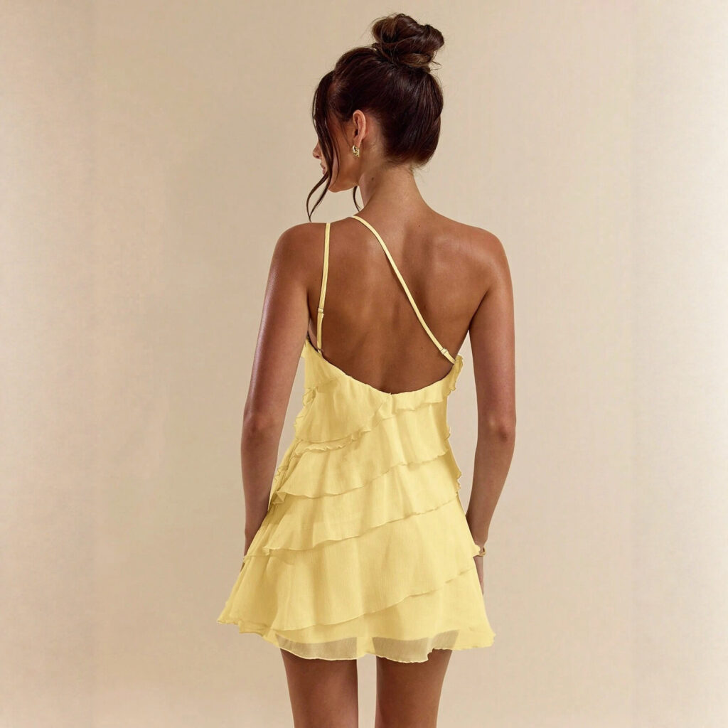 Elegant Backless Versatile Slim-fit Slash-Neck Slip Dress For Women