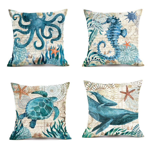 Cushion Covers Sea Turtle Printed Throw Pillow Cases For Home Decor Sofa Chair Seat - Image 7
